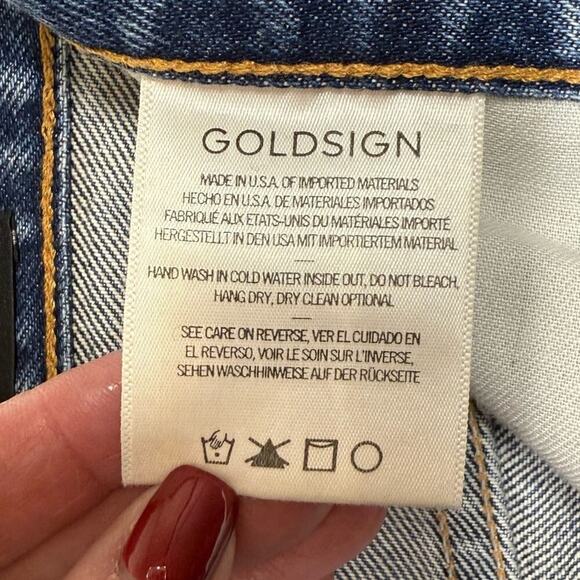 Goldsign | High-Rise Tapered-Leg Jeans | Blue | Size 29 - Picture 9 of 16